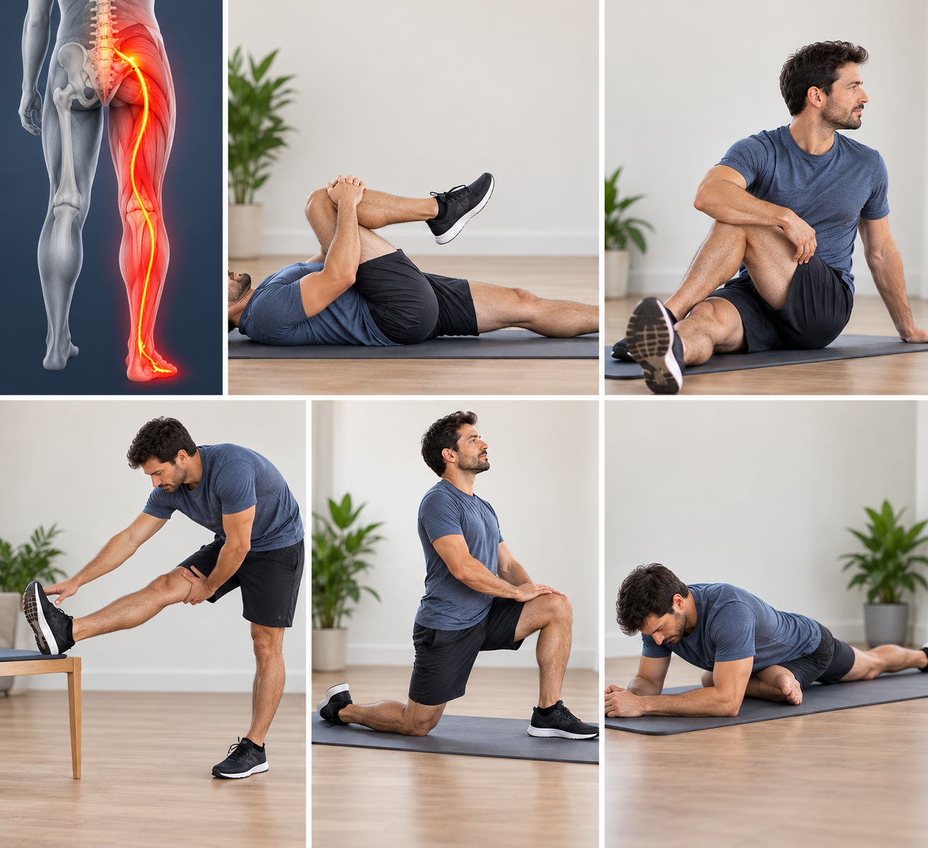 Stretches that may help ease tension linked to the sciatic nerve